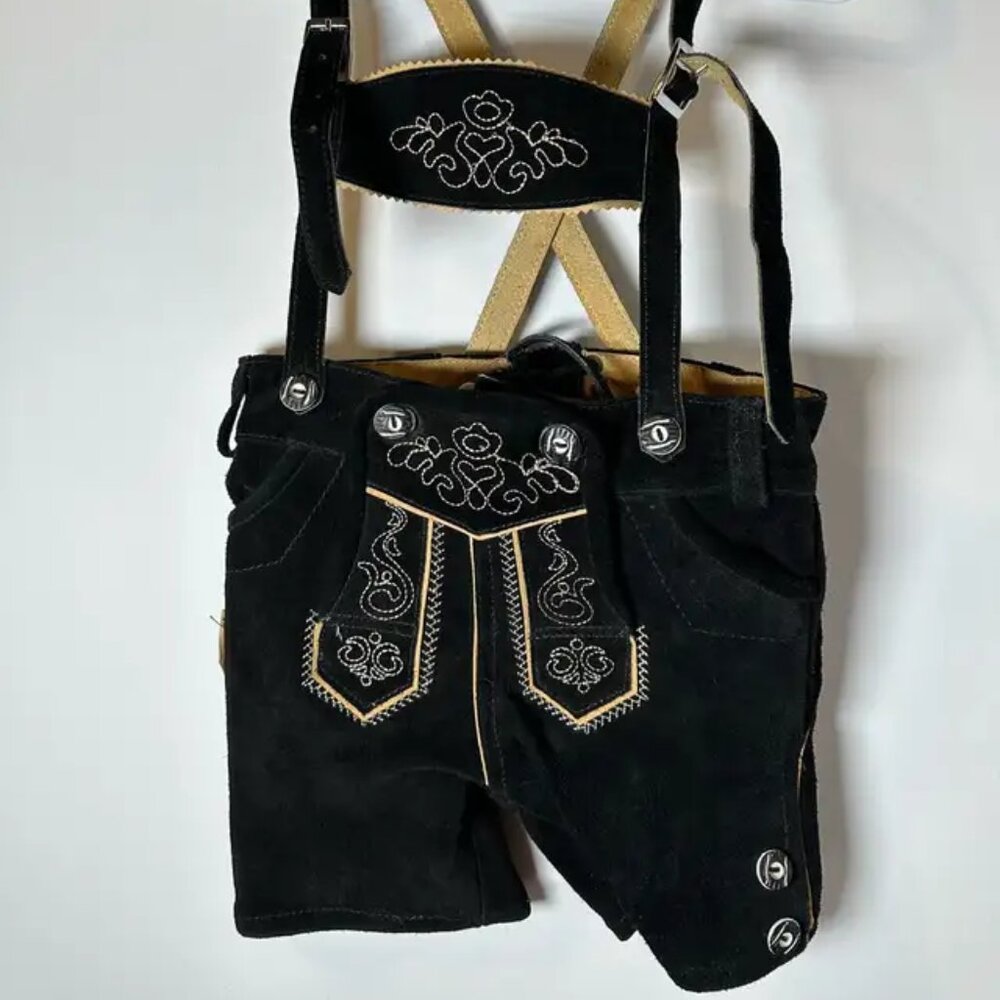 Boy kid Black Lederhosen Oktoberfest German Clothing